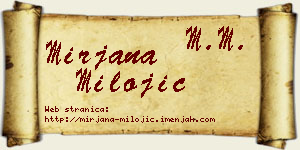 Mirjana Milojić vizit kartica